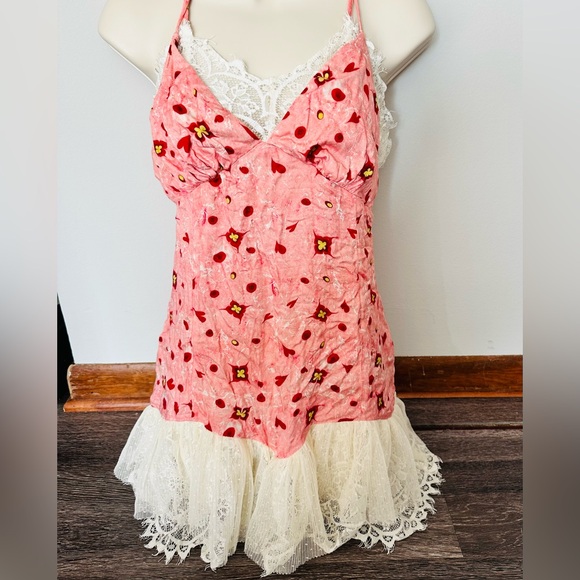 Gullhatun Aydin by Anthropologie Sweetheart Baby Doll Mini Dress Chemise Lace S - Picture 4 of 9